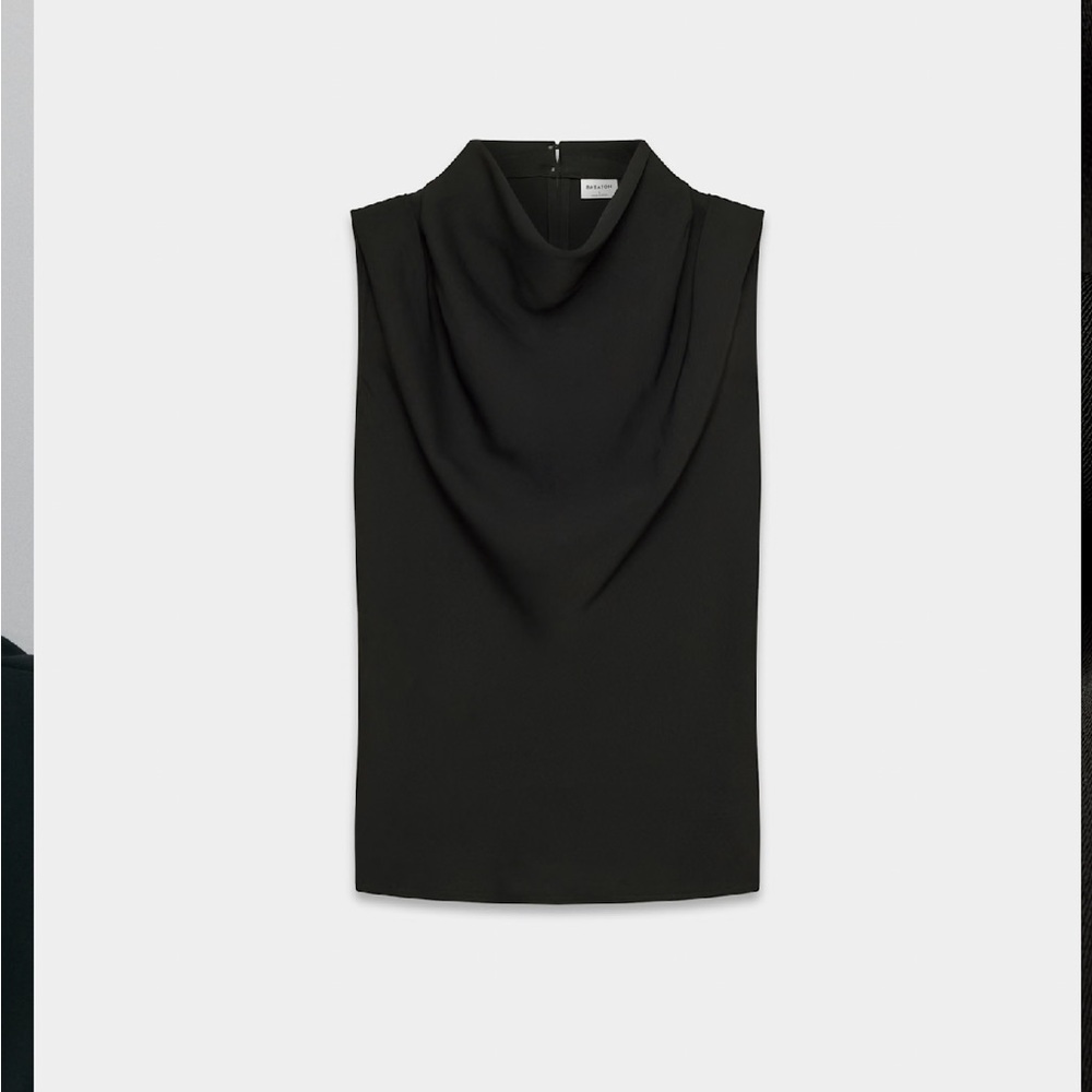 Babaton Carter Black Satin Blouse